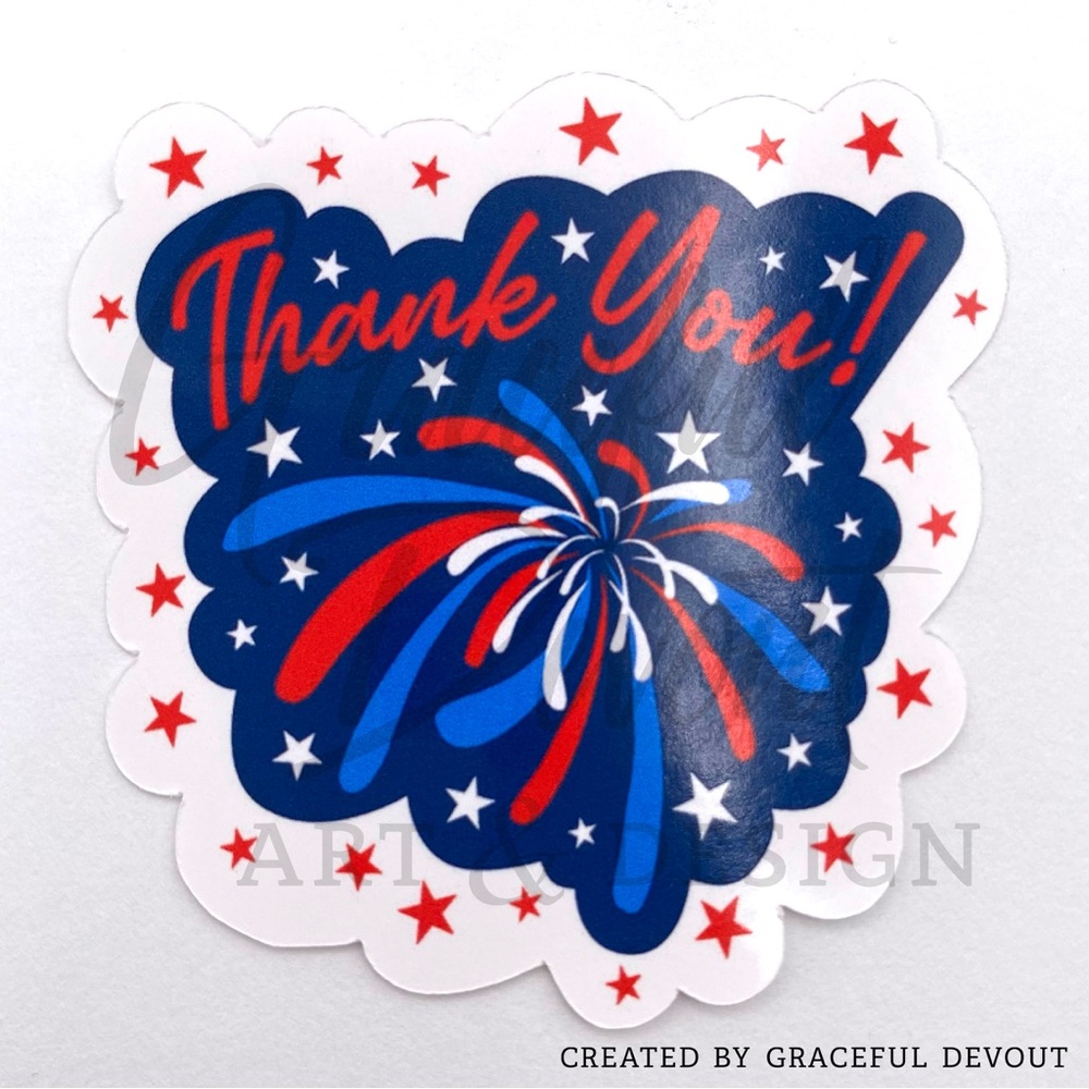 Thank You!- 2" (inches) Sticker (96ct.)  [GD146-96] - Picture 5 of 5